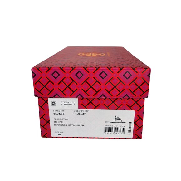 Tory Burch Miller Metallic Sandals in Teal Women's Size 8, 10, 11 - Picture 10 of 11